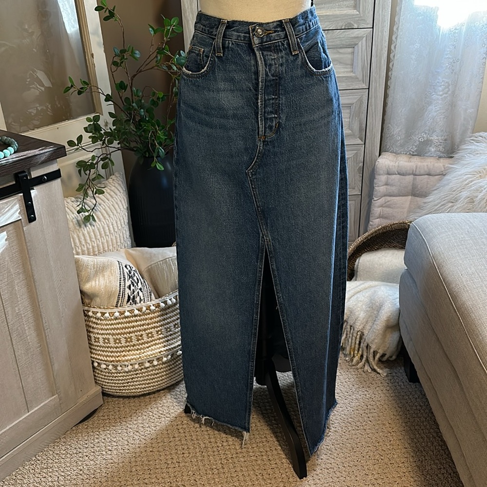 NWT | Favorite Daughter ‘The Sadie’ Maxi Denim Skirt - Picture 3 of 14